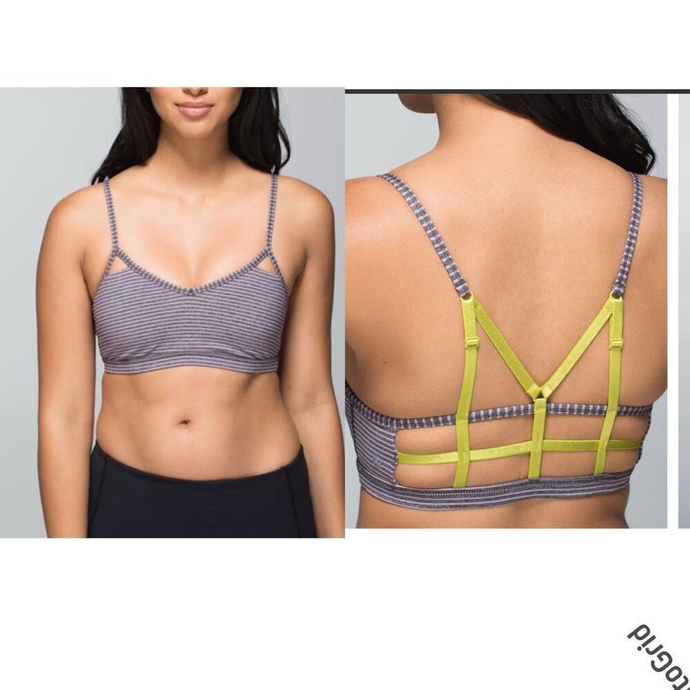 Lululemon Purple Striped Sports Bra 4 women